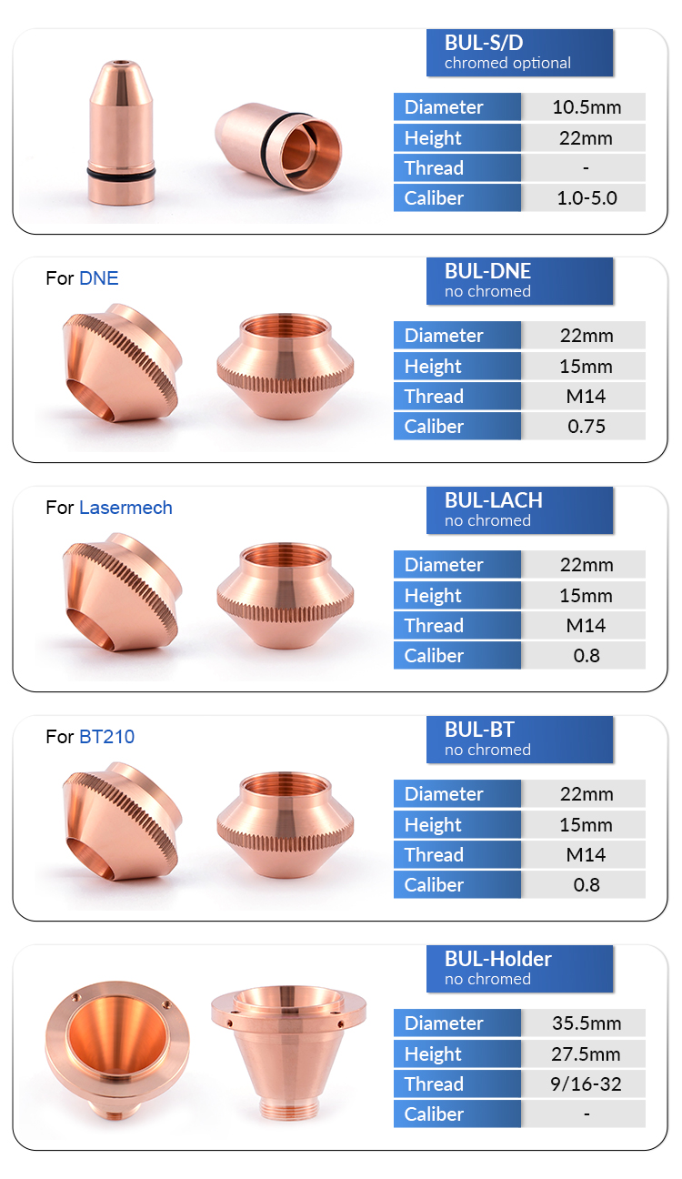 ZP DNE Bullet Nozzle For DNE Bystronic Fiber Laser utting Machine